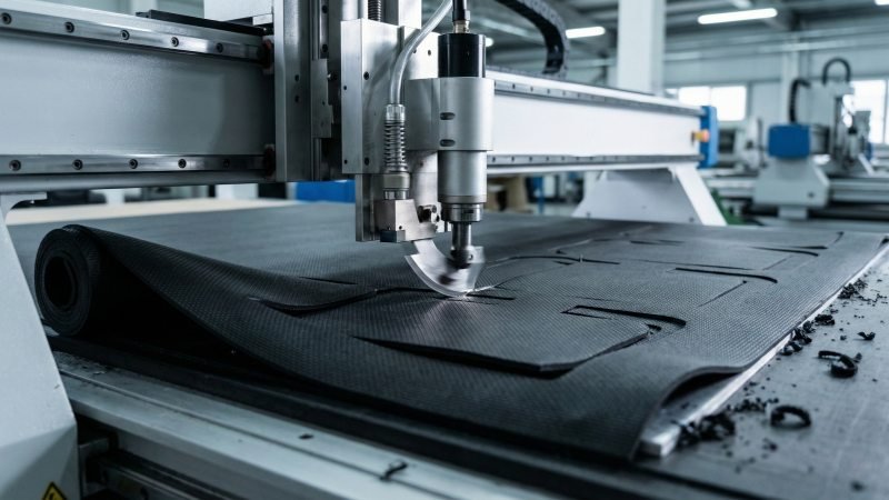 Automated Digital Flatbed Cutter Processing Material