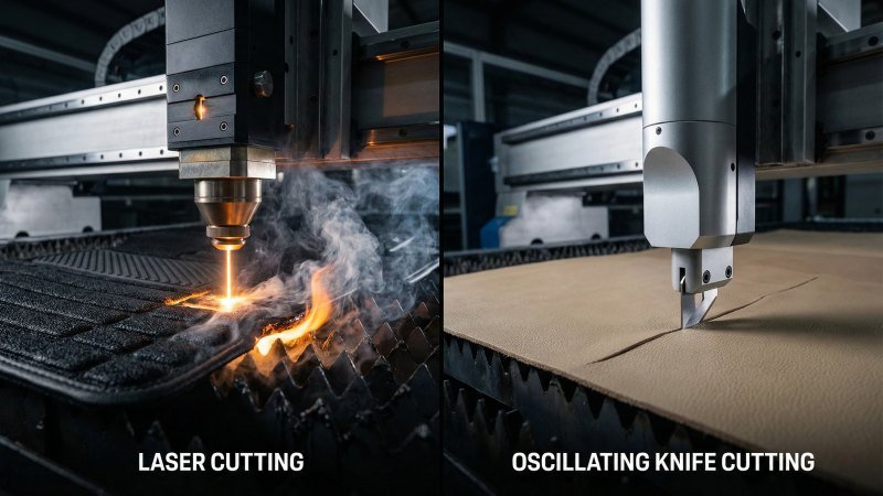 Laser Cutting vs Oscillating Knife Cutting Car Mats Comparison