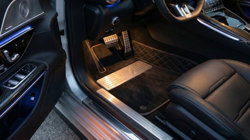 Luxury Sports Car Interior Driver Footwell With Metal Heel Plate