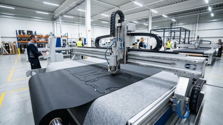 Professional CNC Car Mat Cutting Machine in Action