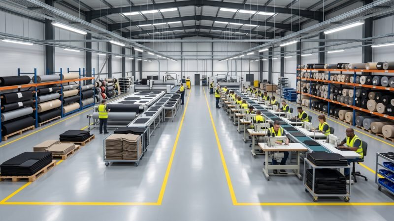 Organized Car Mat Assembly Line Layout