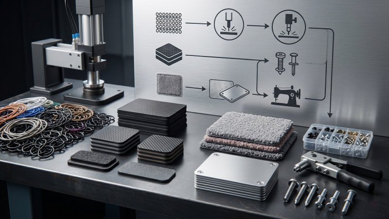 matching car mat base and heel pad materials