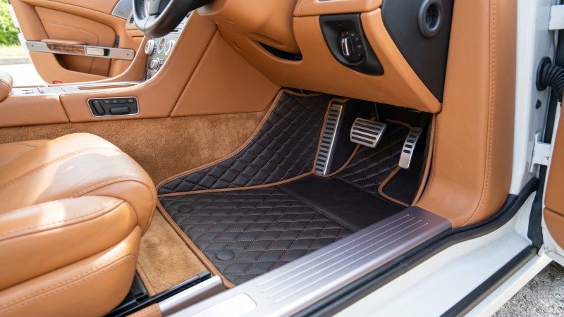 perfect fit custom car mats installed in luxury car