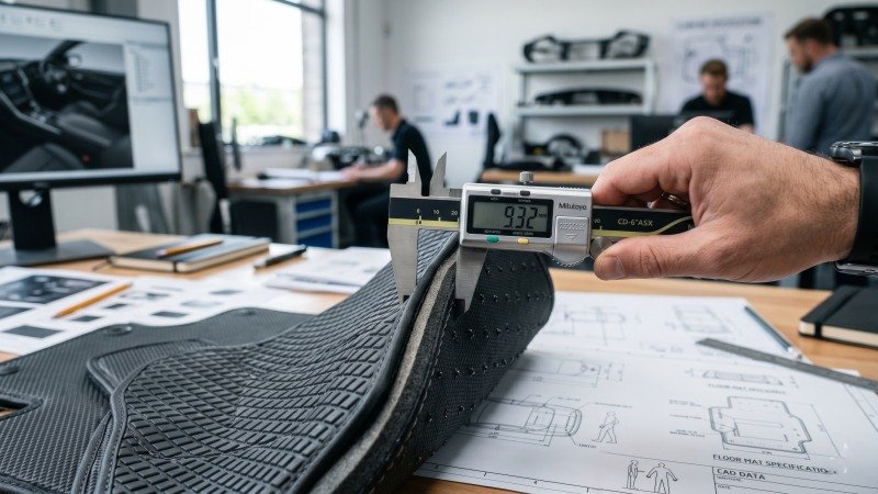 premium car mat thickness and density testing
